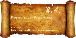 Merschitz Aniziusz névjegykártya